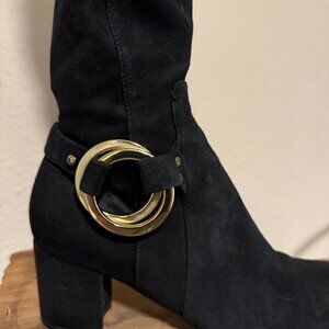 OVER THE KNEE KARL LAGERFELD PARIS BLACK SUEDE BOOTS